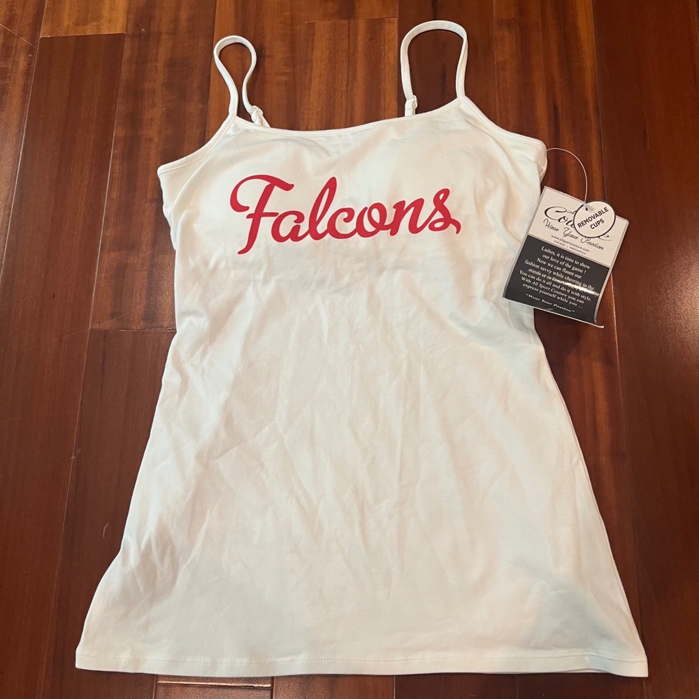 NFL Atlanta Falcons Cami Tank Top White Red All Sport Couture White Red New XS